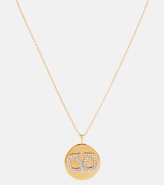 VLogo embellished pendant necklace | Valentino