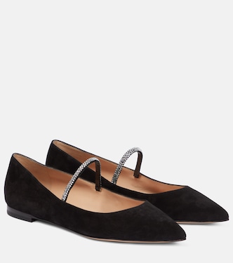 Verzierte Ballerinas aus Veloursleder | Gianvito Rossi