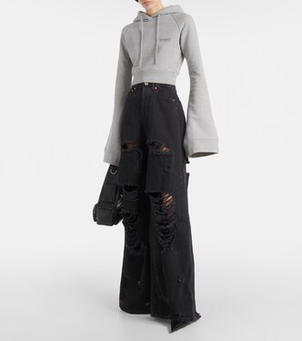 Felpa cropped in jersey di misto cotone | Vetements