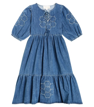 Patchwork cotton chambray dress | Petite Amalie  