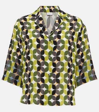 Camicia da bowling in crêpe con stampa | Dries Van Noten