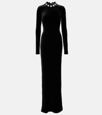 Robe aus Samt mit Kristallen | David Koma