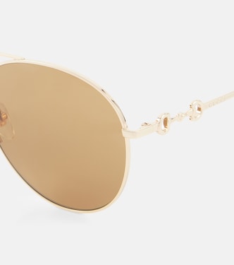 Lunettes de soleil Horsebit aviateur | Gucci