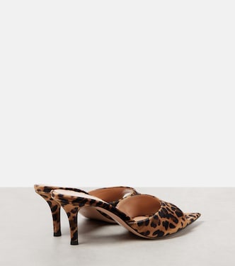 Mules 70 in velluto con stampa laopardata | Gianvito Rossi