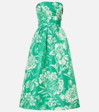 Vestido de fiesta de seda sin tirantes | Monique Lhuillier