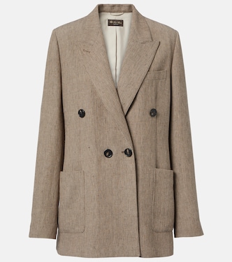 Genny herringbone linen crêpe blazer | Loro Piana