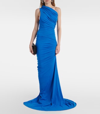 Pillar one-shoulder draped gown | Entire Studios