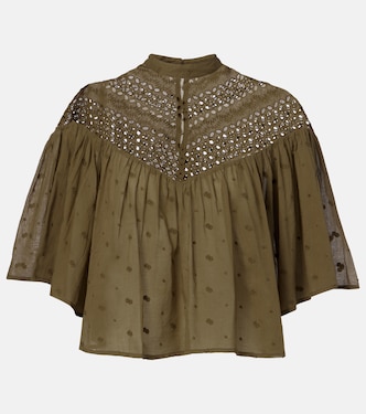 Mikki broderie anglaise cotton top | Nili Lotan