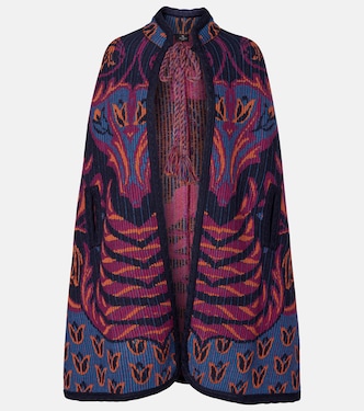 Jacquard wool and cotton-blend cape | Etro