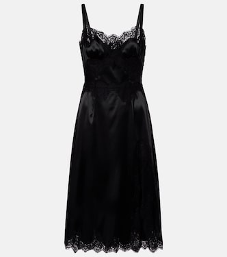 Lace-trimmed satin slip dress | Dolce&Gabbana