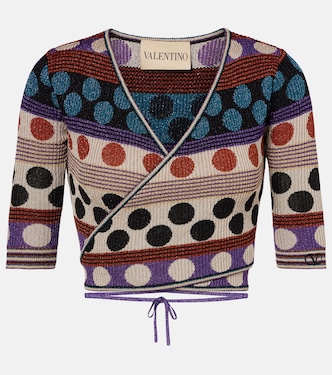 Top envolvente de lamé en jacquard a lunares | Valentino