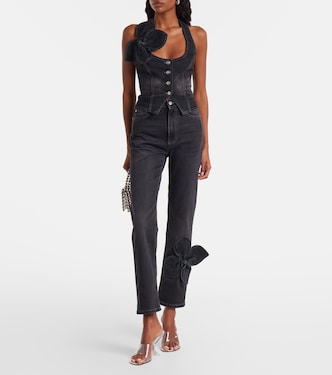 Jeans rectos cropped con lazo | Area