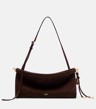 Le Click East West Medium suede shoulder bag | Alaïa