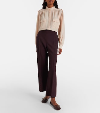 High-rise virgin wool wide-leg pants | Chloé