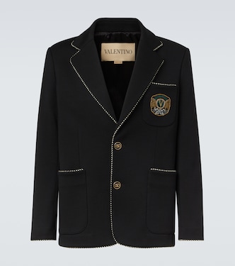Embroidered virgin wool blazer | Valentino