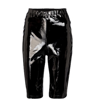 Shorts mit Lackleder | David Koma