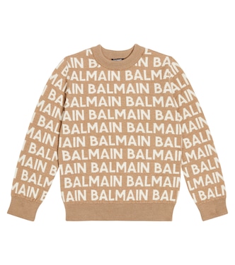 Jersey en mezcla de lana con logo | Balmain Kids