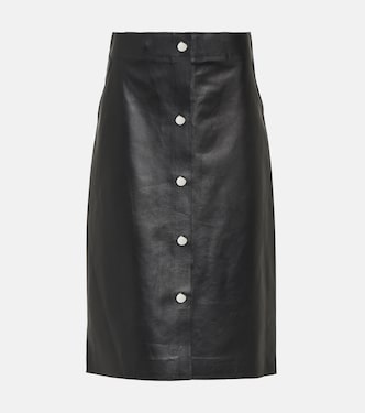 Falda midi de piel de tiro alto | Victoria Beckham