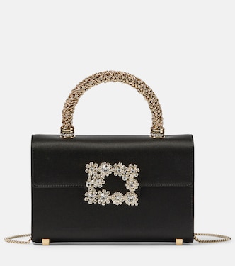 RV Bouquet Mini satin clutch | Roger Vivier