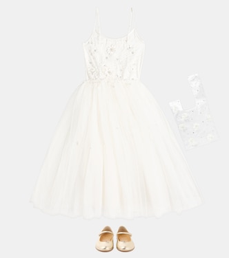 Abito Ceramic in tulle con applicazioni floreali | Tutu Du Monde