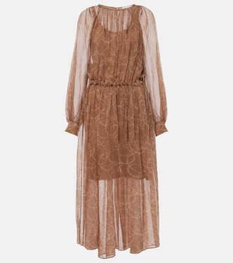 Vestido midi de georgette de seda | Max Mara