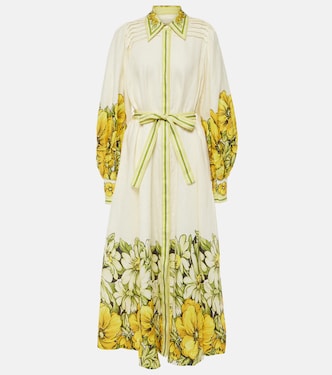 Gisela floral linen shirt dress | Alémais
