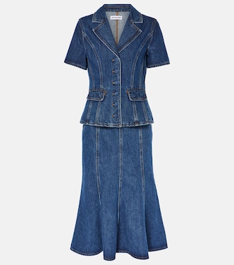 Robe midi en jean | Self-Portrait