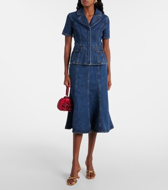 Robe midi en jean | Self-Portrait