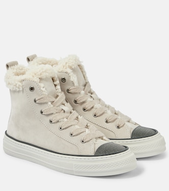 Baskets Monili en daim et shearling | Brunello Cucinelli
