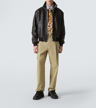 Giacca blouson in pelle Intrecciato | Bottega Veneta