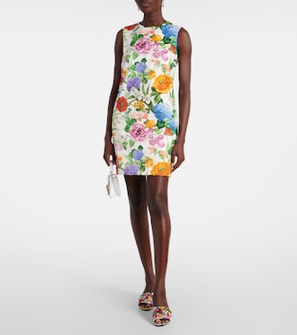 Vestido corto de algodón floral | Dolce&Gabbana