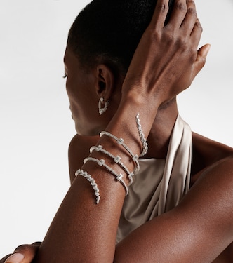 Bracciale rigido Y-Couture in oro bianco 18kt con diamanti | Yeprem