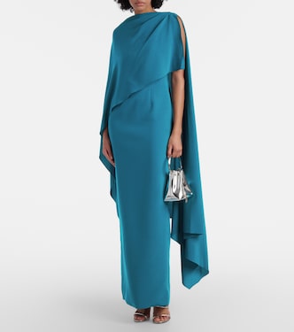 Vestido midi Demetria de crepé con capa | Roksanda