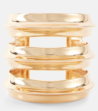 18kt gold-plated cuff bracelet | Self-Portrait