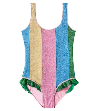 Lumière striped lamé swimsuit | Oséree Kids