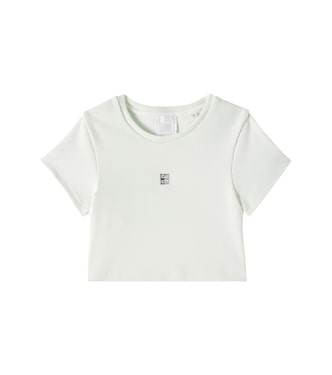 T-shirt in cotone a coste con logo | Givenchy Kids