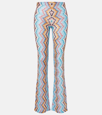 Pantalones flared de tiro alto en zigzag | Missoni