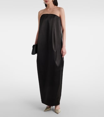Off-Shoulder-Maxikleid aus Satin | Entire Studios
