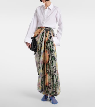 Pantaloni a gamba larga in crépon di seta | Loewe