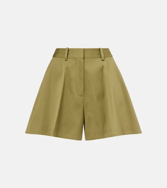 Shorts de gabardina de algodón y seda | Loewe