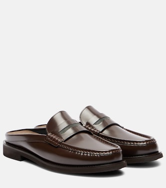 Mules de piel con cuentas Monili | Brunello Cucinelli
