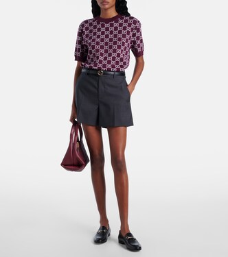 GG reversible wool-blend jacquard top | Gucci
