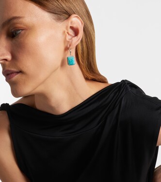 18kt white gold earrings with amazonite and diamonds | Shay Jewelry