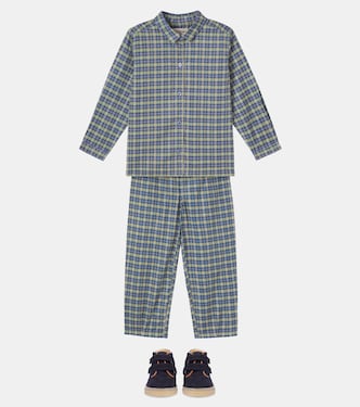 Pantalon Cara en velours côtelé de coton à carreaux | Konges Sløjd