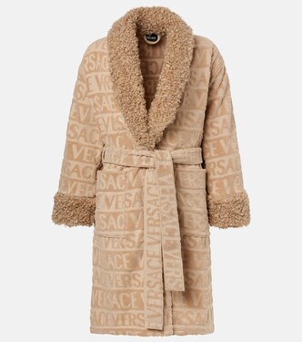 Versace Allover cotton terry bathrobe | Versace Home