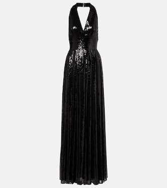 Open-back sequined tulle gown | Elie Saab