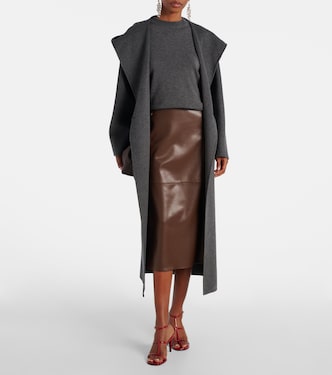 Falda midi Plata de piel sintética | 'S Max Mara