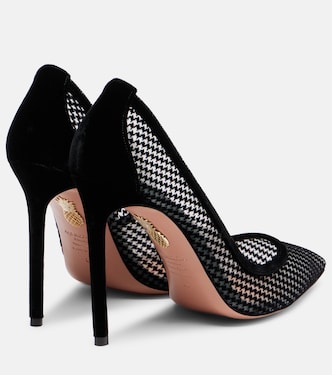 Nude 105 houndstooth velvet pumps | Aquazzura
