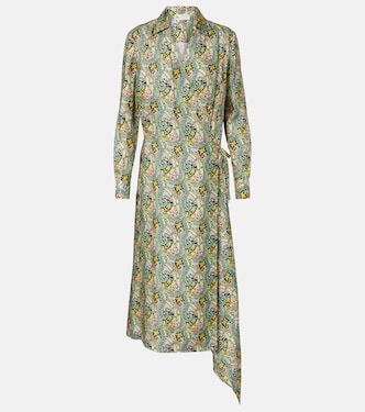 Paisley silk satin wrap dress | Tory Burch