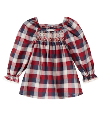 Baby Bella checked cotton dress | Wheat